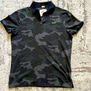 Hollister camo stretch polo